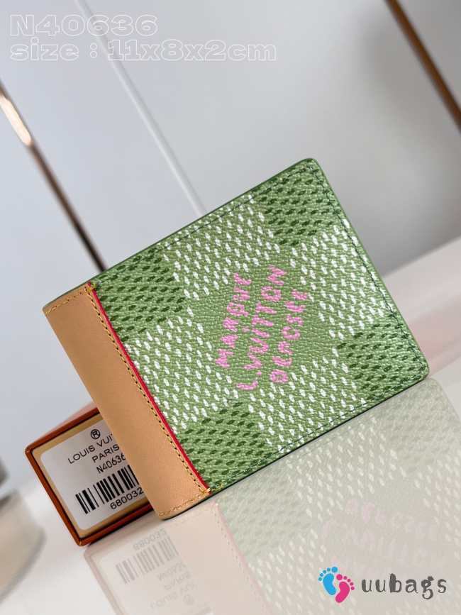 Uubags | Louis Vuitton N40636 Slender Wallet Green 11x8.5x2cm - 1