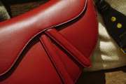 Uubags | Dior Smooth Calfskin Mini Saddle Bag Red 25.5x20x6.5cm - 4