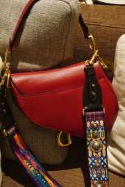 Uubags | Dior Smooth Calfskin Mini Saddle Bag Red 25.5x20x6.5cm - 3