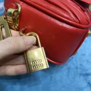 Uubags | Miu Miu Arcadie matelassé nappa leather bag in red 19x13x6cm - 6