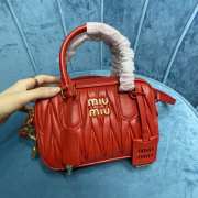 Uubags | Miu Miu Arcadie matelassé nappa leather bag in red 19x13x6cm - 3