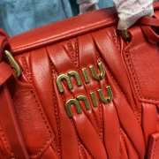 Uubags | Miu Miu Arcadie matelassé nappa leather bag in red 19x13x6cm - 2