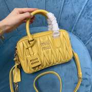 Uubags | Miu Miu Arcadie matelassé nappa leather bag in yellow 19x13x6cm - 5