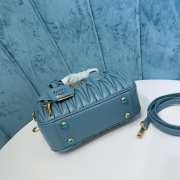 Uubags | Miu Miu Arcadie matelassé nappa leather bag in blue 19x13x6cm - 6