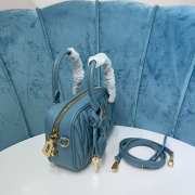 Uubags | Miu Miu Arcadie matelassé nappa leather bag in blue 19x13x6cm - 5