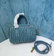 Uubags | Miu Miu Arcadie matelassé nappa leather bag in blue 19x13x6cm - 3