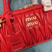 Uubags | Miu Miu Arcadie matelassé nappa leather bag in red 27x12x9cm - 3