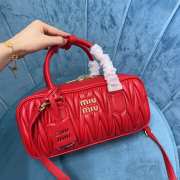 Uubags | Miu Miu Arcadie matelassé nappa leather bag in red 27x12x9cm - 2