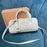 Uubags | Miu Miu Arcadie matelassé nappa leather bag in white 27x12x9cm - 1