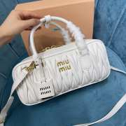 Uubags | Miu Miu Arcadie matelassé nappa leather bag in white 27x12x9cm - 6