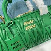 Uubags | Miu Miu Arcadie matelassé nappa leather bag in green 27x12x9cm - 2