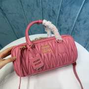 Uubags | Miu Miu Arcadie matelassé nappa leather bag in pink 27x12x9cm - 2