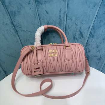 Uubags | Miu Miu Arcadie matelassé nappa leather bag in light pink 27x12x9cm