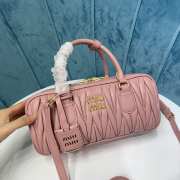 Uubags | Miu Miu Arcadie matelassé nappa leather bag in light pink 27x12x9cm - 2