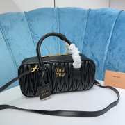 Uubags | Miu Miu Arcadie matelassé nappa leather bag in black 27x12x9cm - 1