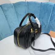 Uubags | Miu Miu Arcadie matelassé nappa leather bag in black 27x12x9cm - 6