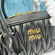 Uubags | Miu Miu Arcadie matelassé nappa leather bag in black 27x12x9cm - 4