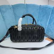 Uubags | Miu Miu Arcadie matelassé nappa leather bag in black 27x12x9cm - 2