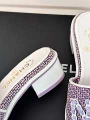 Uubags | Chanel Tweed Chain Logo Lettering Mule Slippers In Purple 4.5cm - 5