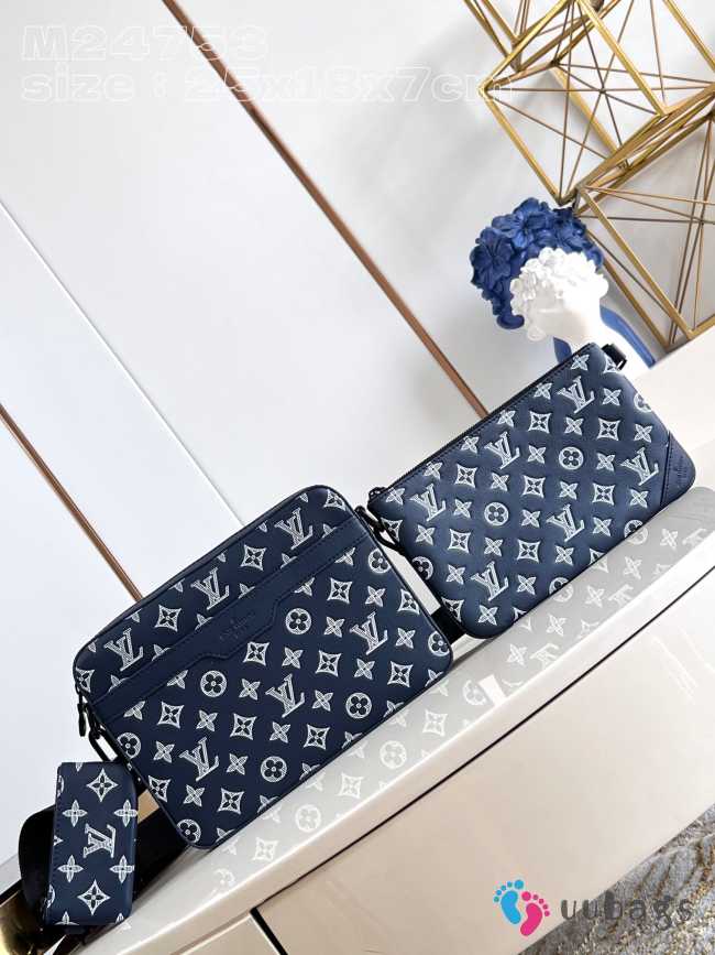 Uubags | Louis Vuitton M24753 Trio Messenger Bag Ink blue/white 25x18.5x7cm  - 1