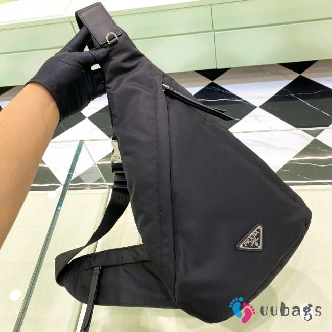 Uubags | Sea Beyond Re-Nylon and leather backpack in black 37.5x26.5cm - 1