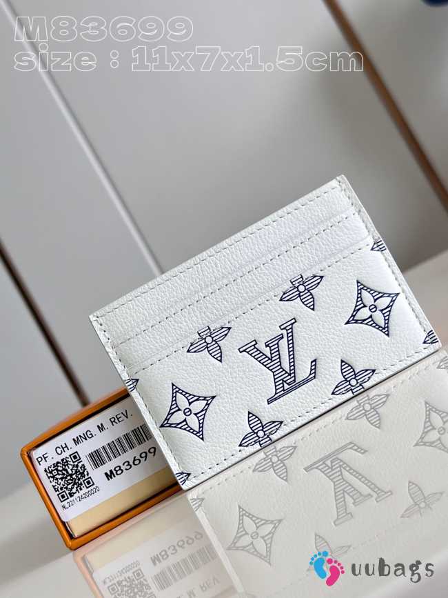 Uubags | Louis Vuitton M31060 Porte Cartes Double Card Wallet In White 11x7x1.5cm - 1