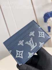 Uubags | Louis Vuitton M31060 Porte Cartes Double Card Wallet In Blue Navy 11x7x1.5cm - 4