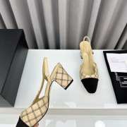 Uubags | Chanel Slingback Beige & Black Goatskin & Grosgrain 4.5cm - 5