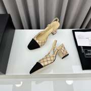 Uubags | Chanel Slingback Beige & Black Goatskin & Grosgrain 4.5cm - 4