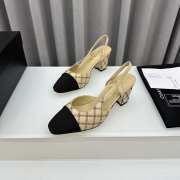 Uubags | Chanel Slingback Beige & Black Goatskin & Grosgrain 4.5cm - 2