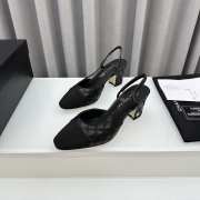 Uubags | Chanel Slingback Black Goatskin & Grosgrain 4.5cm - 5