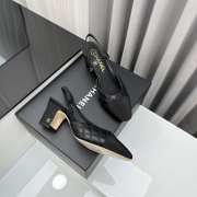 Uubags | Chanel Slingback Black Goatskin & Grosgrain 4.5cm - 3