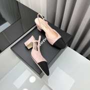 Uubags | Chanel Slingback Pink & Black Goatskin & Grosgrain 4.5cm - 6