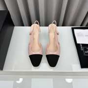 Uubags | Chanel Slingback Pink & Black Goatskin & Grosgrain 4.5cm - 5