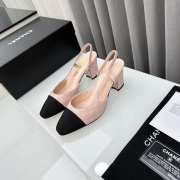 Uubags | Chanel Slingback Pink & Black Goatskin & Grosgrain 4.5cm - 4