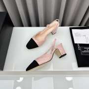 Uubags | Chanel Slingback Pink & Black Goatskin & Grosgrain 4.5cm - 2