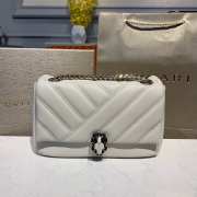 Uubags | Bvlgari Serpenti Cabochon Shoulder Bag In White 22x15x10cm - 1