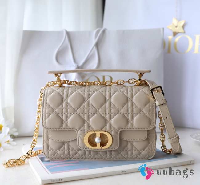 Uubags | Small Dior Jolie Top Handle Bag In Beige 22x14x8cm - 1