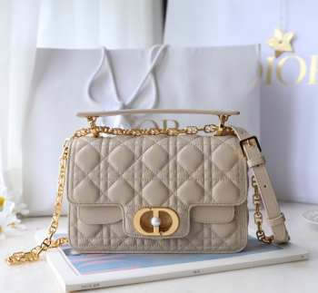 Uubags | Small Dior Jolie Top Handle Bag In Beige 22x14x8cm