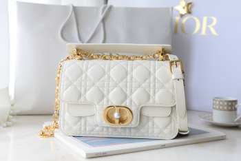 Uubags | Small Dior Jolie Top Handle Bag In White 22x14x8cm