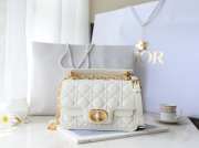 Uubags | Small Dior Jolie Top Handle Bag In White 22x14x8cm - 6