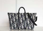 Uubags | Weekender 25 Black Maxi Dior Oblique Jacquard in beige and black 40x33x22.5cm - 4