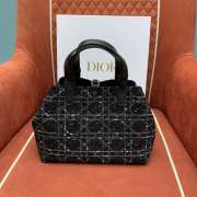 Uubags | Dior Toujours Bag Black Cannage Tweed 28x21x19cm - 5