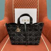 Uubags | Dior Toujours Bag Black Cannage Tweed 28x21x19cm - 2