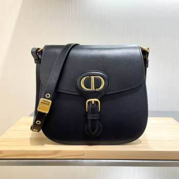 Uubags | Medium Dior Bobby Bag Black Box Calfskin 20x19.5x10cm