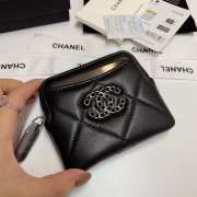 Uubags | Chanel 19 Coin Purse With Zipper Black 9.5x10.5x2.5cm - 1