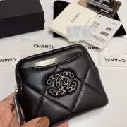 Uubags | Chanel 19 Coin Purse With Zipper Black 9.5x10.5x2.5cm - 3