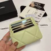 Uubags | Chanel 19 Coin Purse With Zipper Avocado Green 9.5x10.5x2.5cm - 2