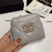 Uubags | Chanel 19 Coin Purse With Zipper Grey 9.5x10.5x2.5cm - 1