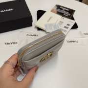 Uubags | Chanel 19 Coin Purse With Zipper Grey 9.5x10.5x2.5cm - 4